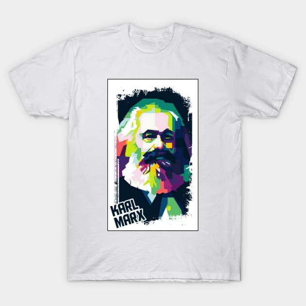 Karl Marx Popart T-Shirt by WPAP46